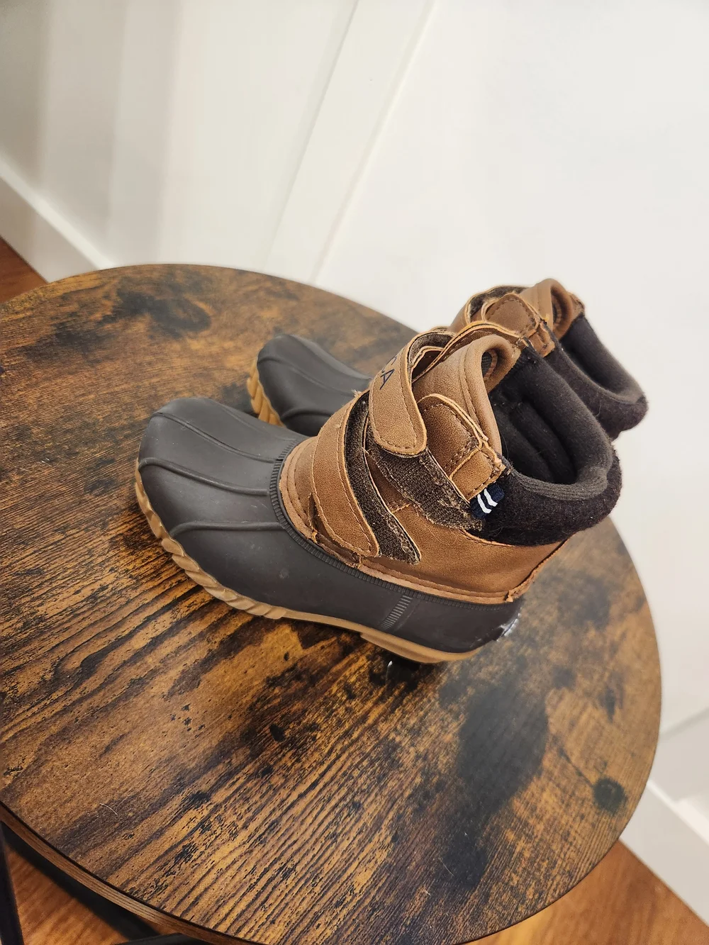Nautica Brown and Gray Waterproof Kids Winter Boots